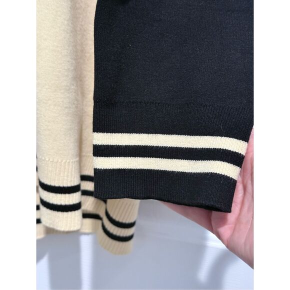 NWOT Sandro Benidorm Oversized Logo Appliqué Color Block Cardigan Women's S/M - Picture 9 of 16